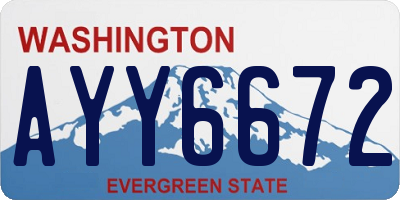 WA license plate AYY6672