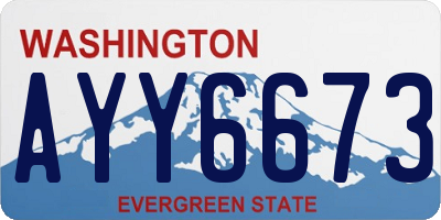 WA license plate AYY6673