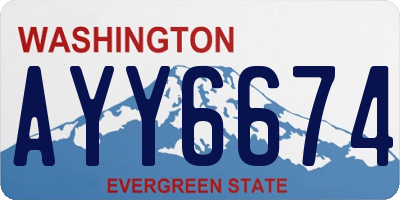 WA license plate AYY6674