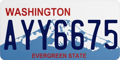 WA license plate AYY6675