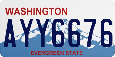 WA license plate AYY6676