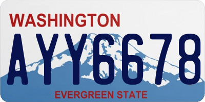 WA license plate AYY6678