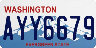 WA license plate AYY6679