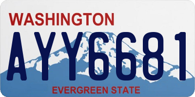 WA license plate AYY6681