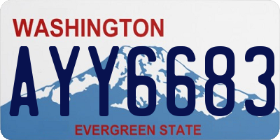 WA license plate AYY6683