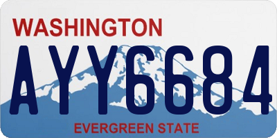 WA license plate AYY6684