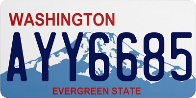 WA license plate AYY6685