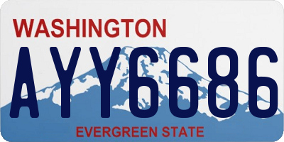 WA license plate AYY6686