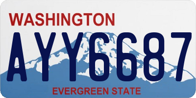 WA license plate AYY6687