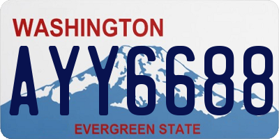 WA license plate AYY6688