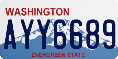 WA license plate AYY6689