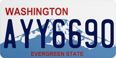 WA license plate AYY6690