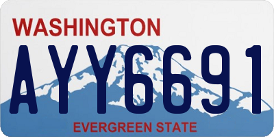 WA license plate AYY6691