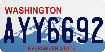 WA license plate AYY6692