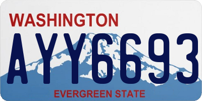 WA license plate AYY6693