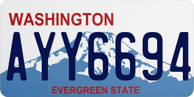 WA license plate AYY6694