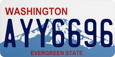 WA license plate AYY6696