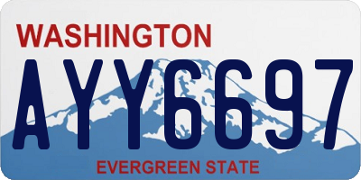 WA license plate AYY6697