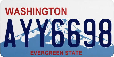 WA license plate AYY6698