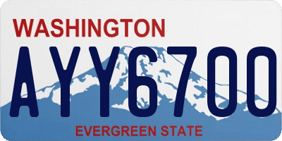 WA license plate AYY6700