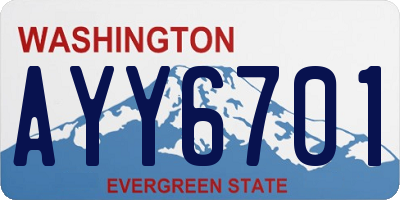 WA license plate AYY6701