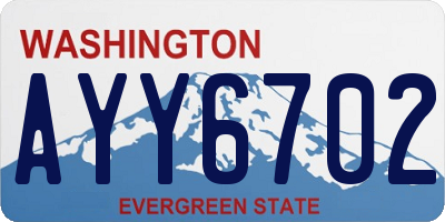 WA license plate AYY6702