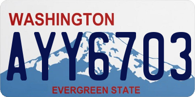 WA license plate AYY6703