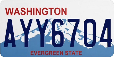 WA license plate AYY6704