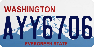 WA license plate AYY6706