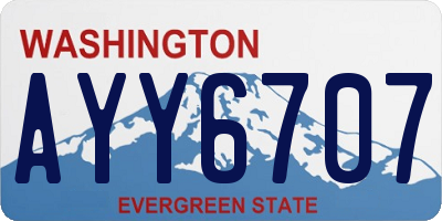 WA license plate AYY6707