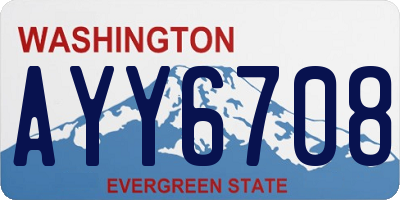 WA license plate AYY6708