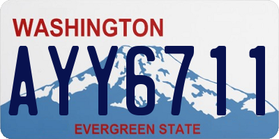 WA license plate AYY6711