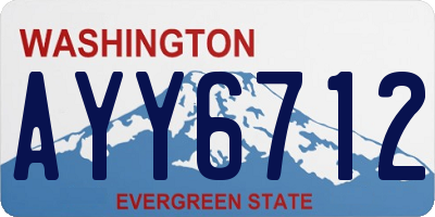 WA license plate AYY6712