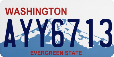 WA license plate AYY6713