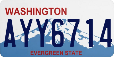 WA license plate AYY6714