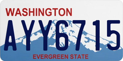 WA license plate AYY6715