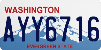 WA license plate AYY6716