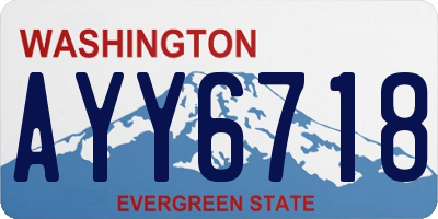 WA license plate AYY6718