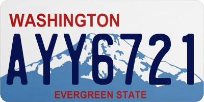 WA license plate AYY6721