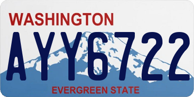 WA license plate AYY6722