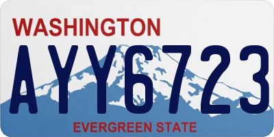 WA license plate AYY6723