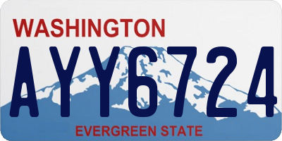 WA license plate AYY6724