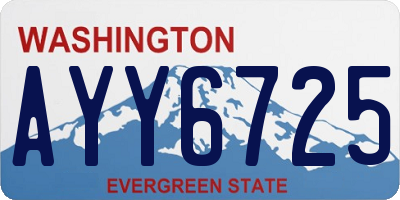 WA license plate AYY6725