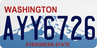 WA license plate AYY6726