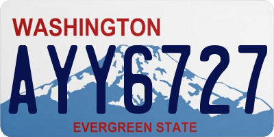 WA license plate AYY6727