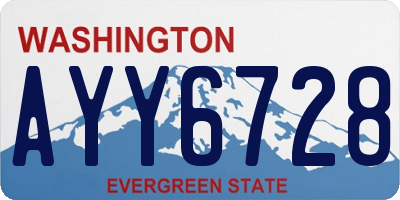 WA license plate AYY6728