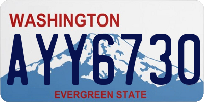 WA license plate AYY6730