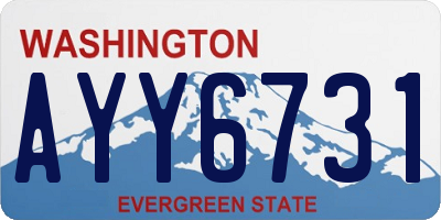 WA license plate AYY6731