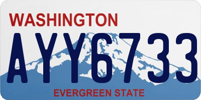 WA license plate AYY6733