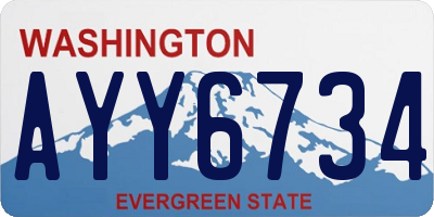 WA license plate AYY6734